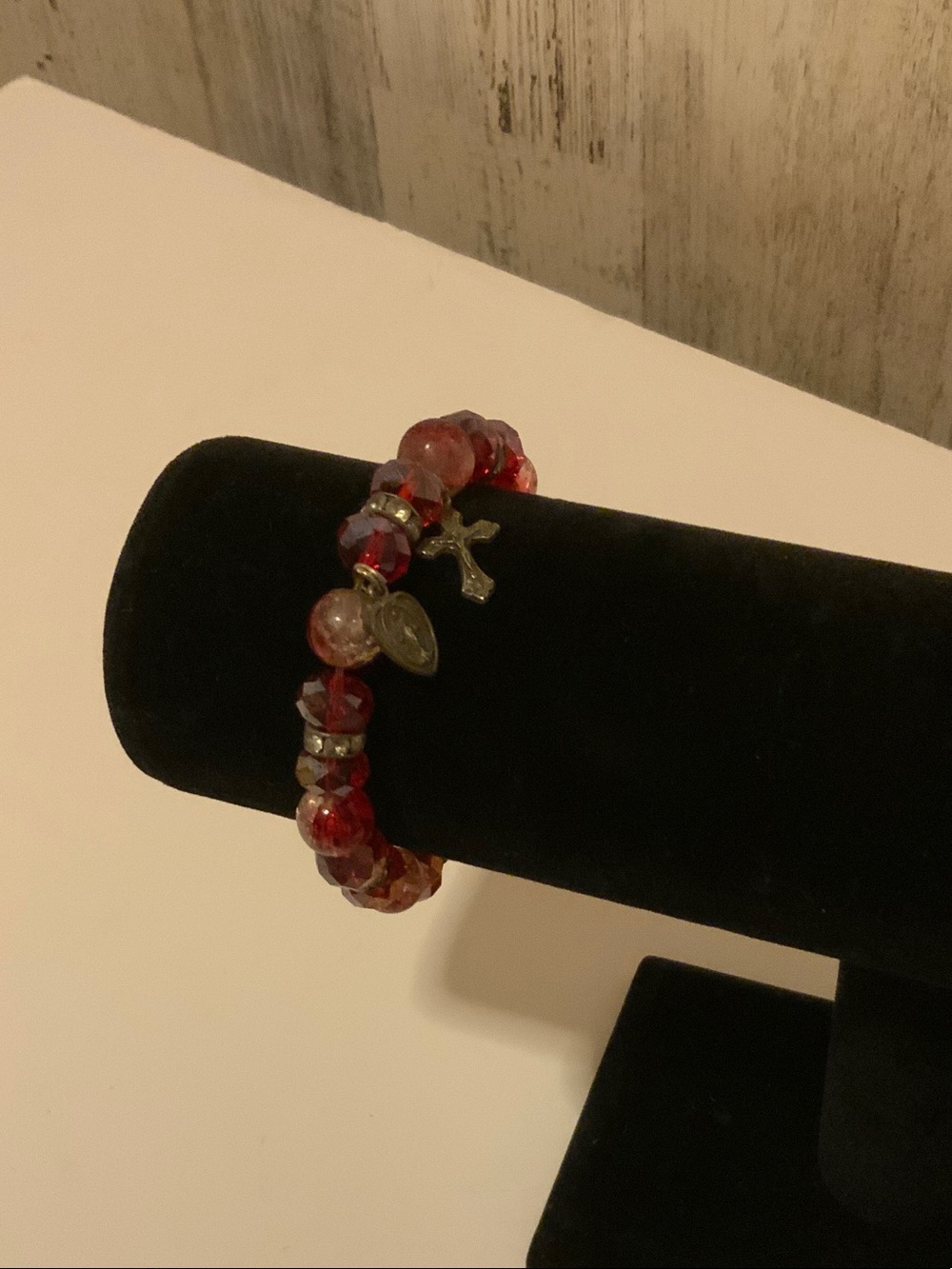 Red Beaded Charm Bracelet - Women Jewelry